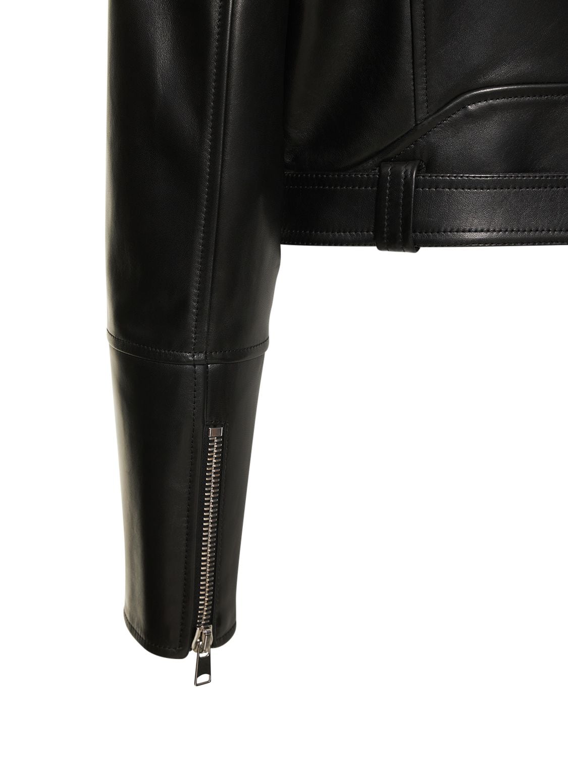 Shop Alexander Mcqueen Leather Jacket In Black