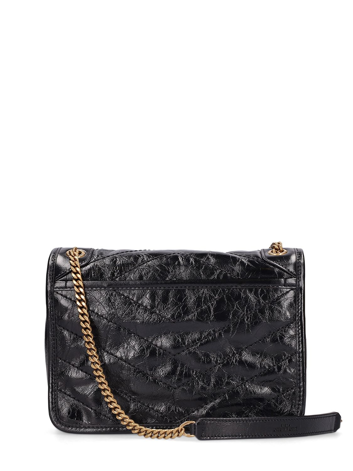 Shop Saint Laurent Baby Niki Leather Shoulder Bag In Black