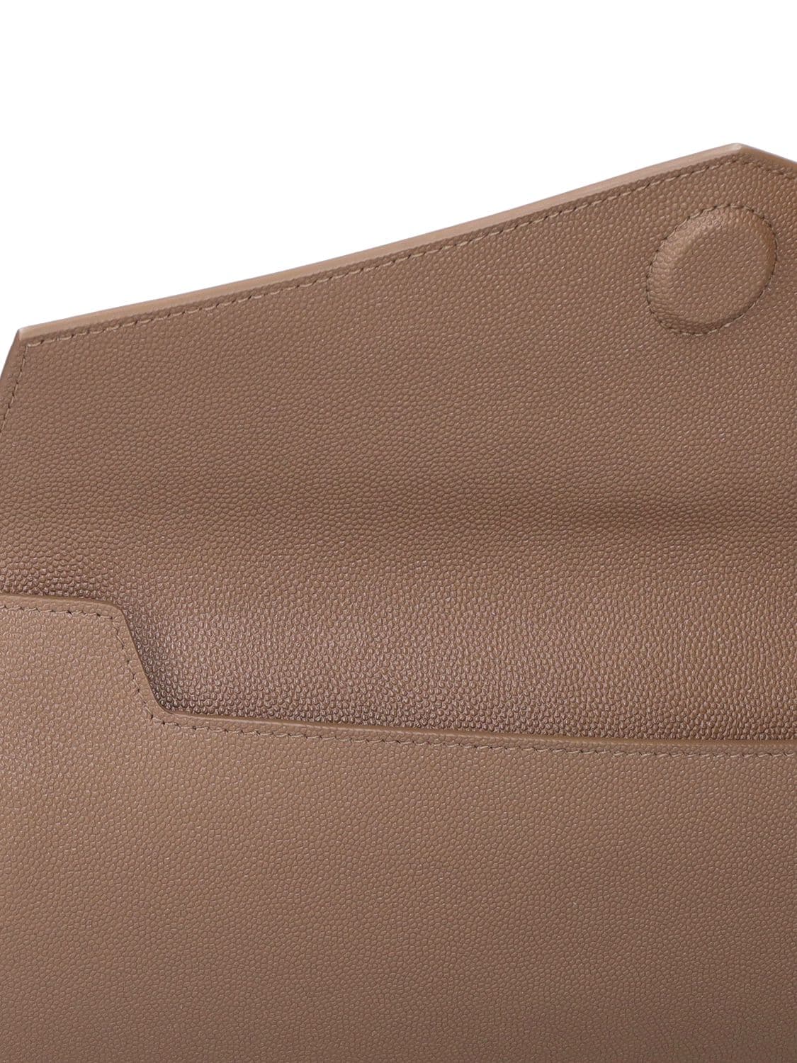 Saint Laurent Monogram Clutch Bag in Beige Leather ref.679408