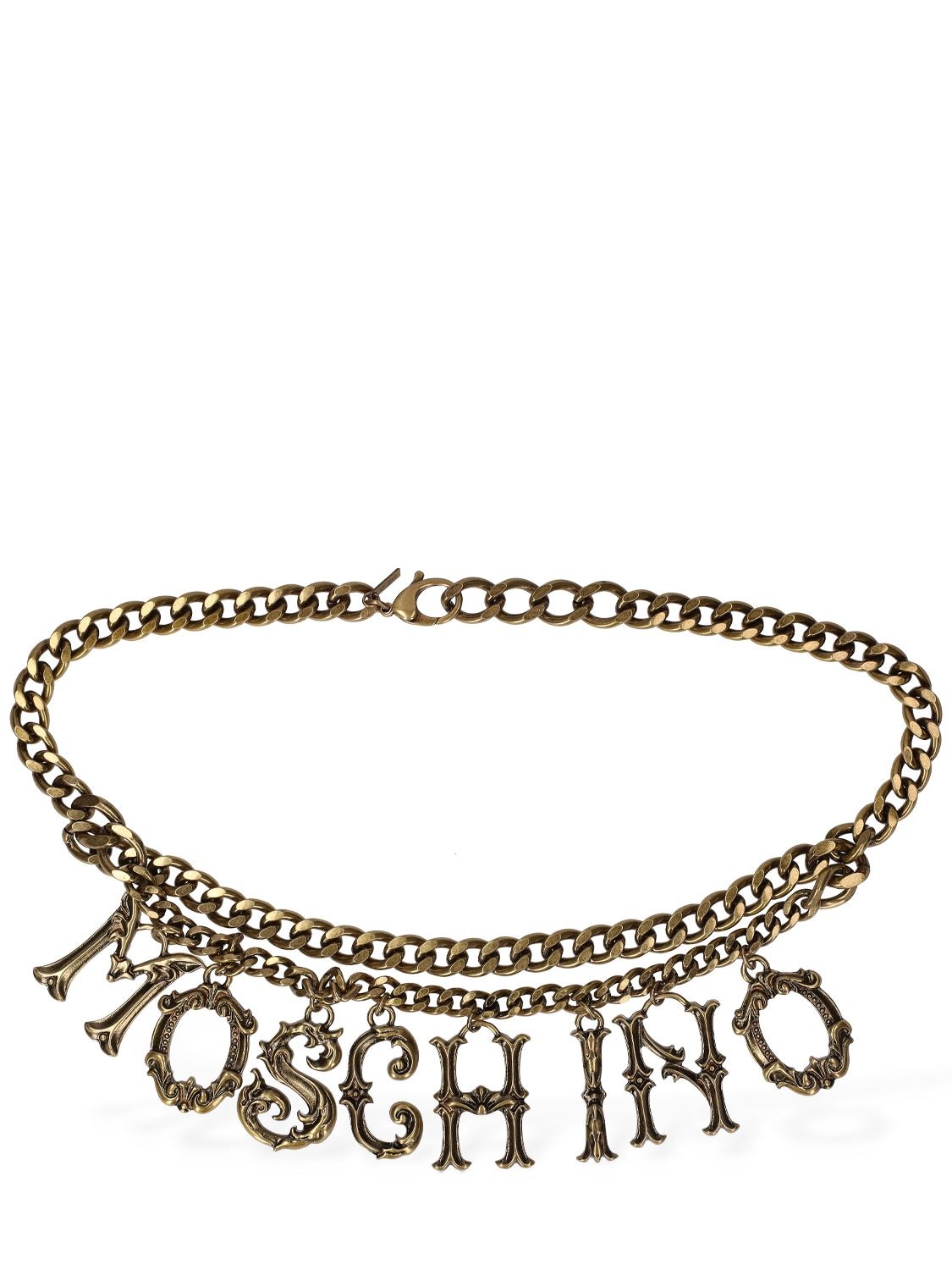 Moschino Lettering Chain Belt
