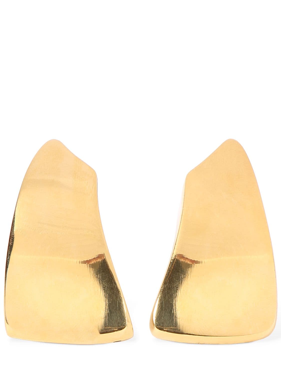 Saint Laurent Modernist Triangle Brass Earrings In Gold