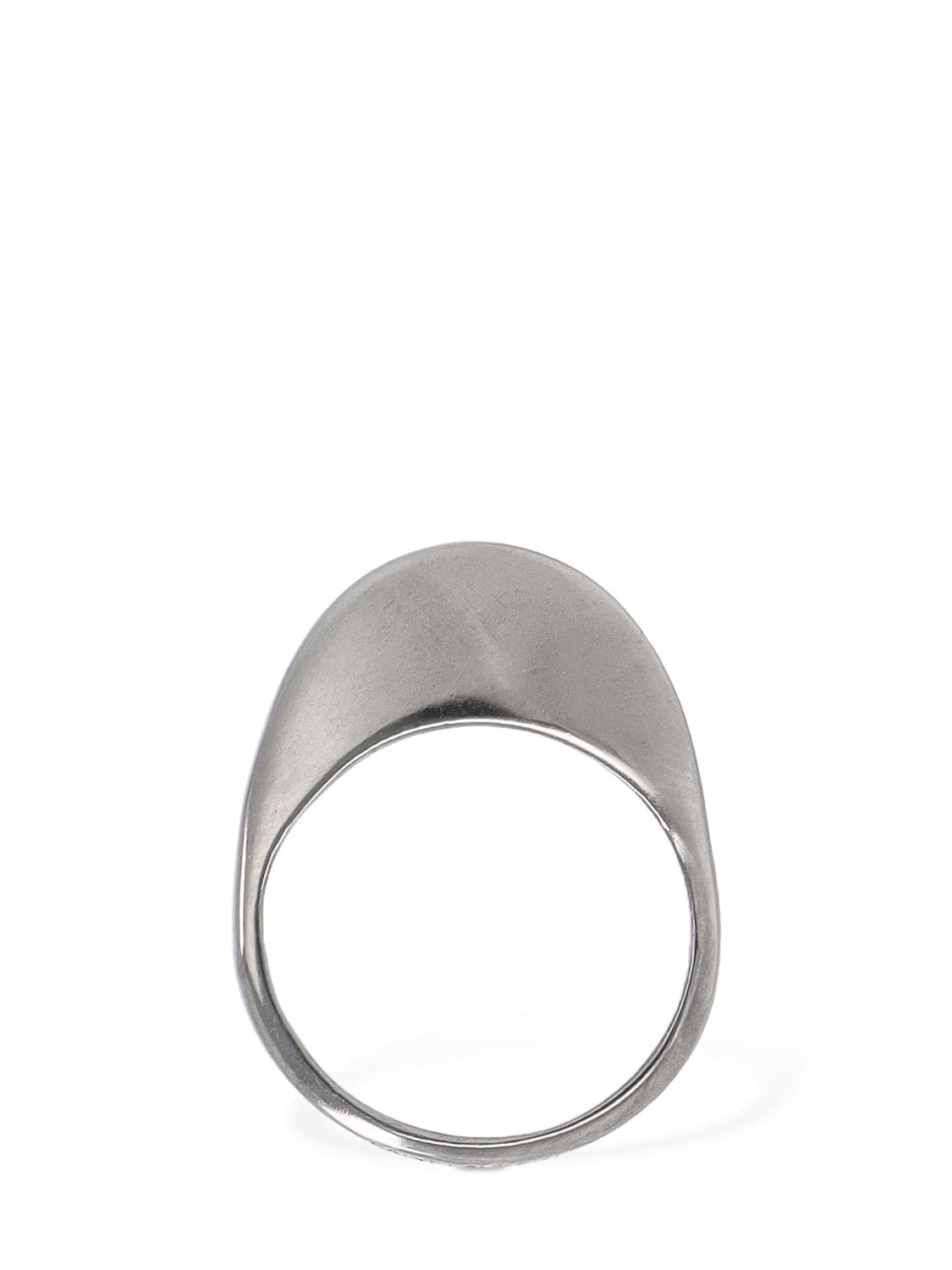 Shop Saint Laurent Volume Brass Ring In Silver