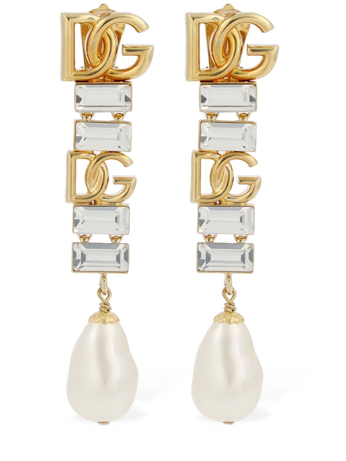 Dg Crystal Baguette Clip-on Earrings