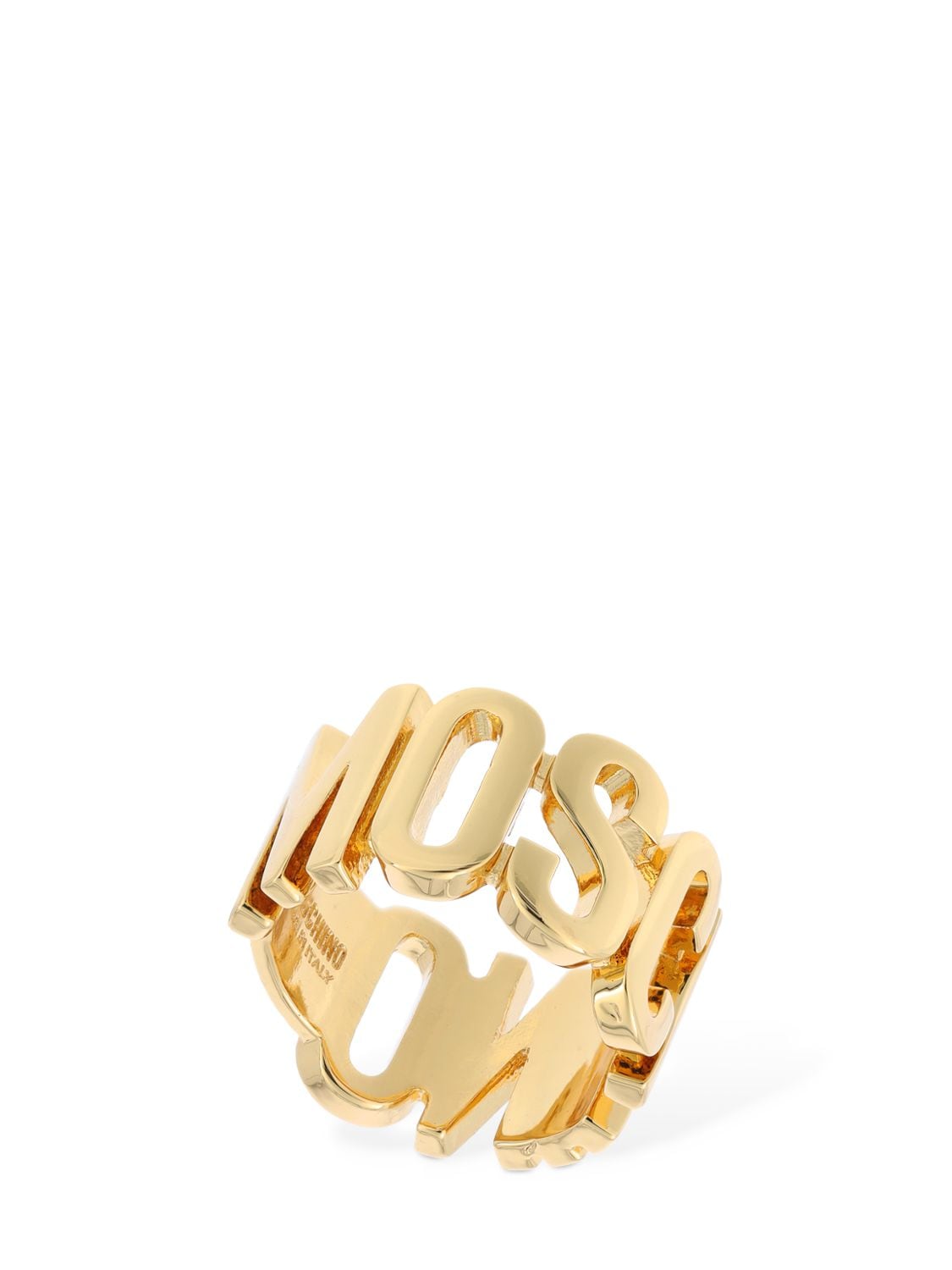 MOSCHINO LOGO LETTERING BAND RING