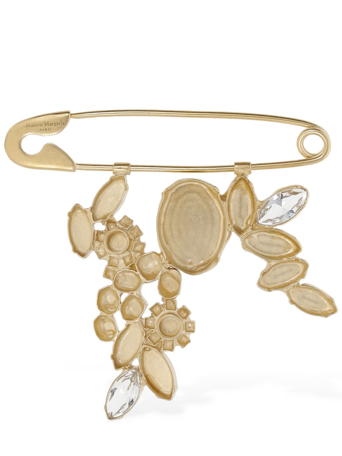 Maison Margiela Reversible Drop Flowers Brooch In Gold