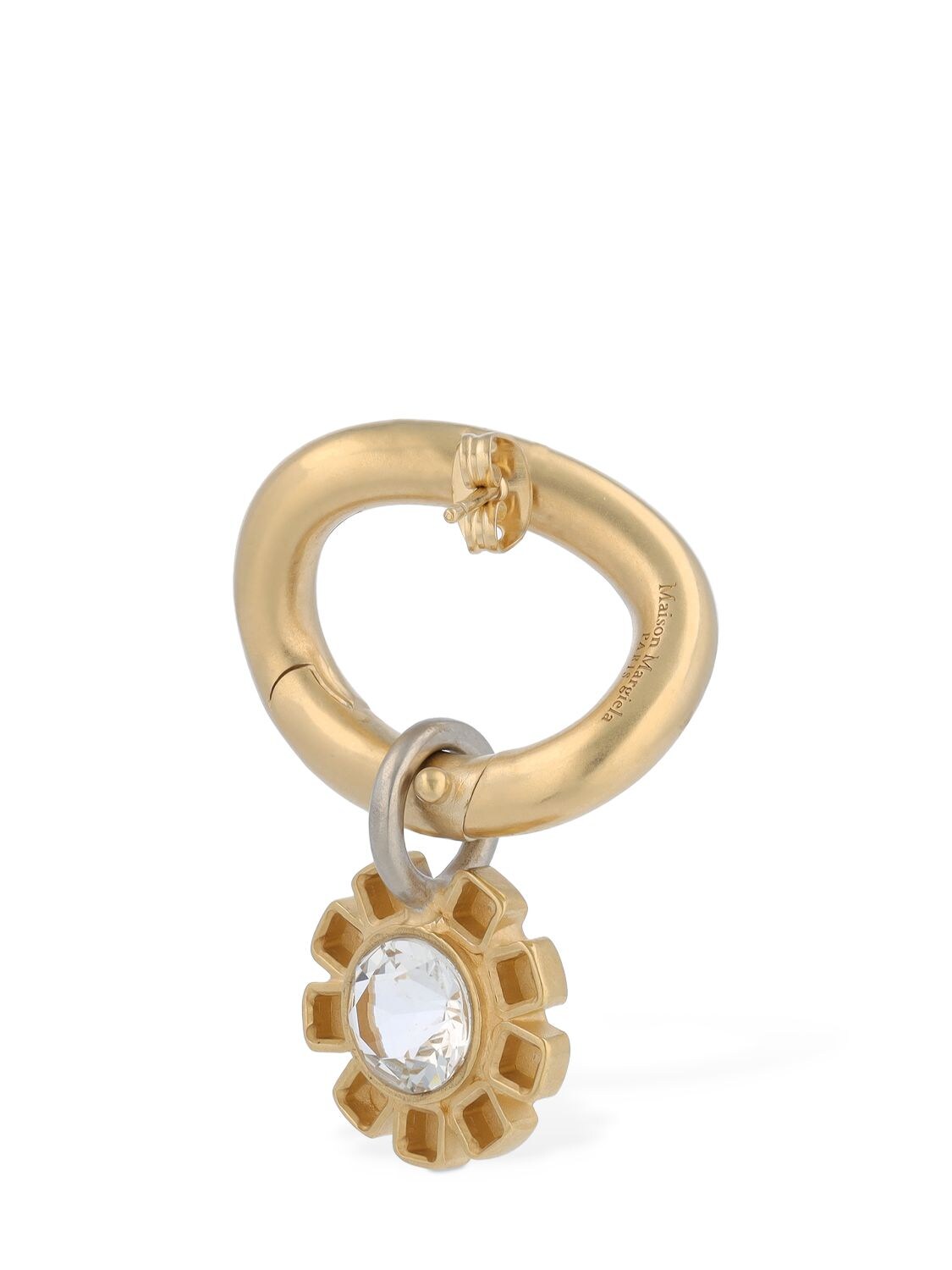 Shop Maison Margiela Crystal Flower Mono Earring In Gold,crystal