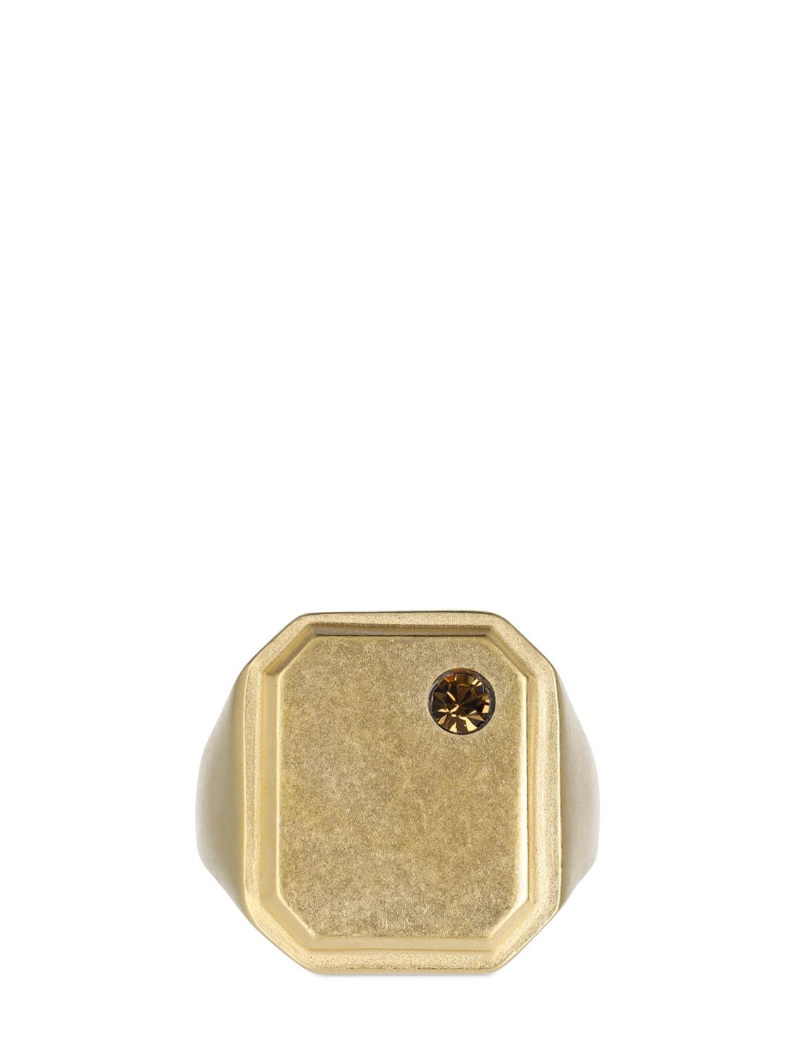 Maison Margiela Engraved Signet Ring In Gold,palladium