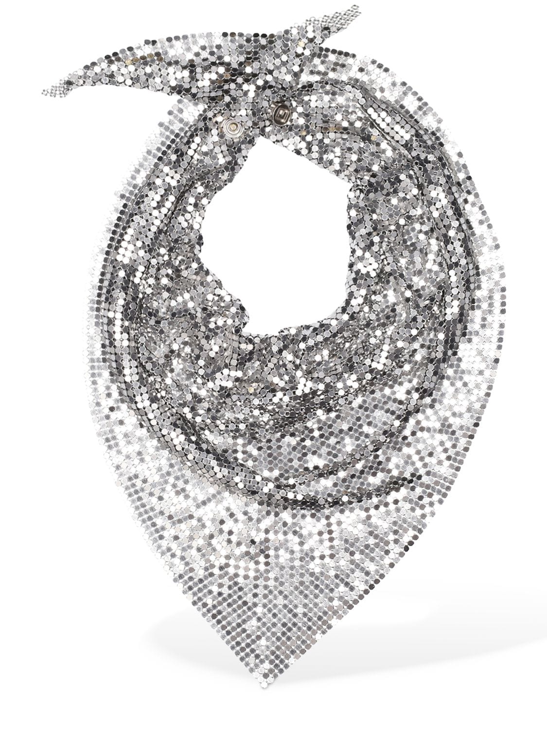 Rabanne Pixel Scarf Necklace In Silver