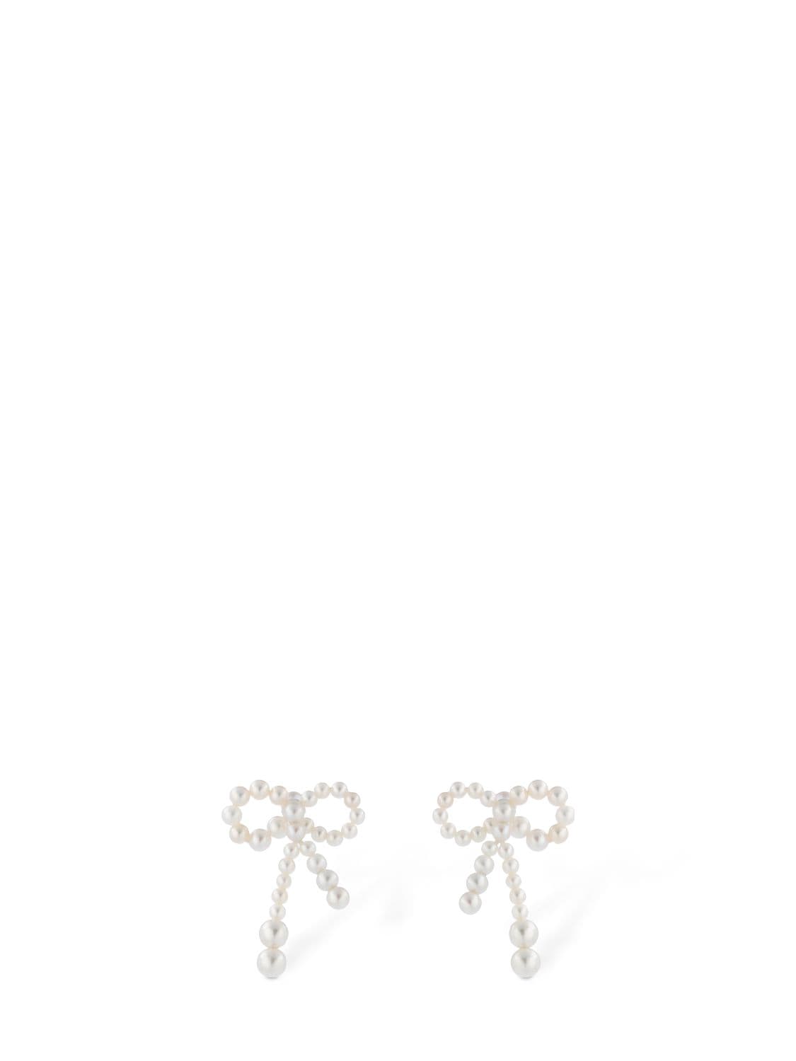 Shop Sophie Bille Brahe Rosette De Perles 14kt & Pearl Earrings