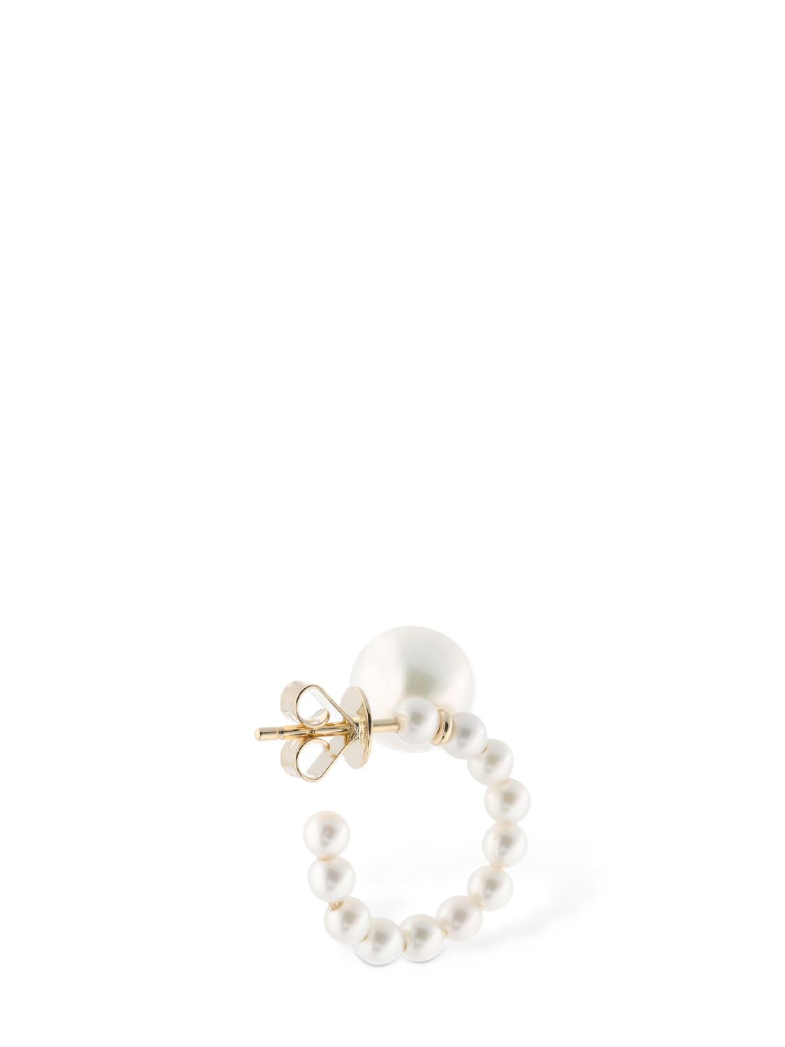 Shop Sophie Bille Brahe Lien De Perles Mono Earring In Pearl