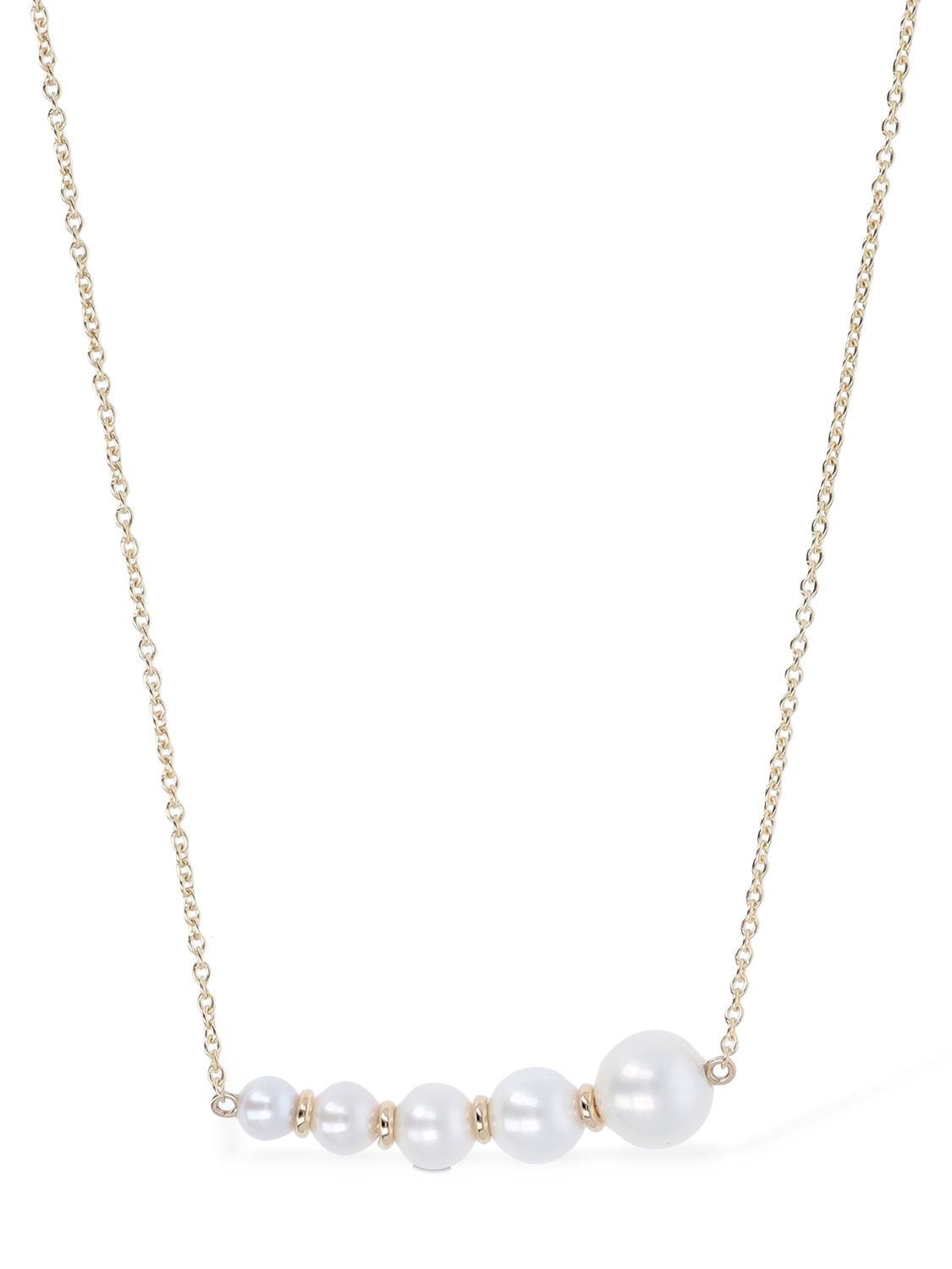 Sophie Bille Brahe Lune Perle Collar Necklace In Gold,pearl