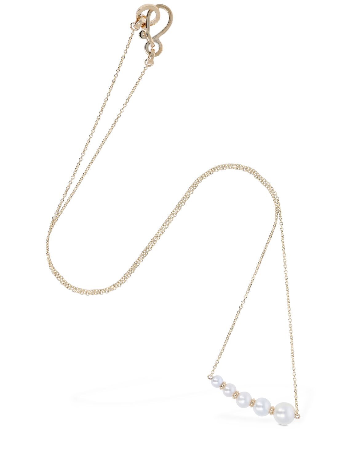 Shop Sophie Bille Brahe Lune Perle Collar Necklace In Gold,pearl