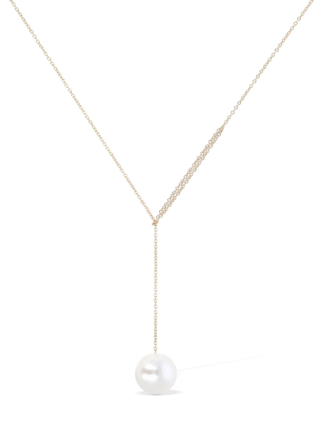 Shop Sophie Bille Brahe 14kt Sirene Perle Collar Necklace In Gold,pearl