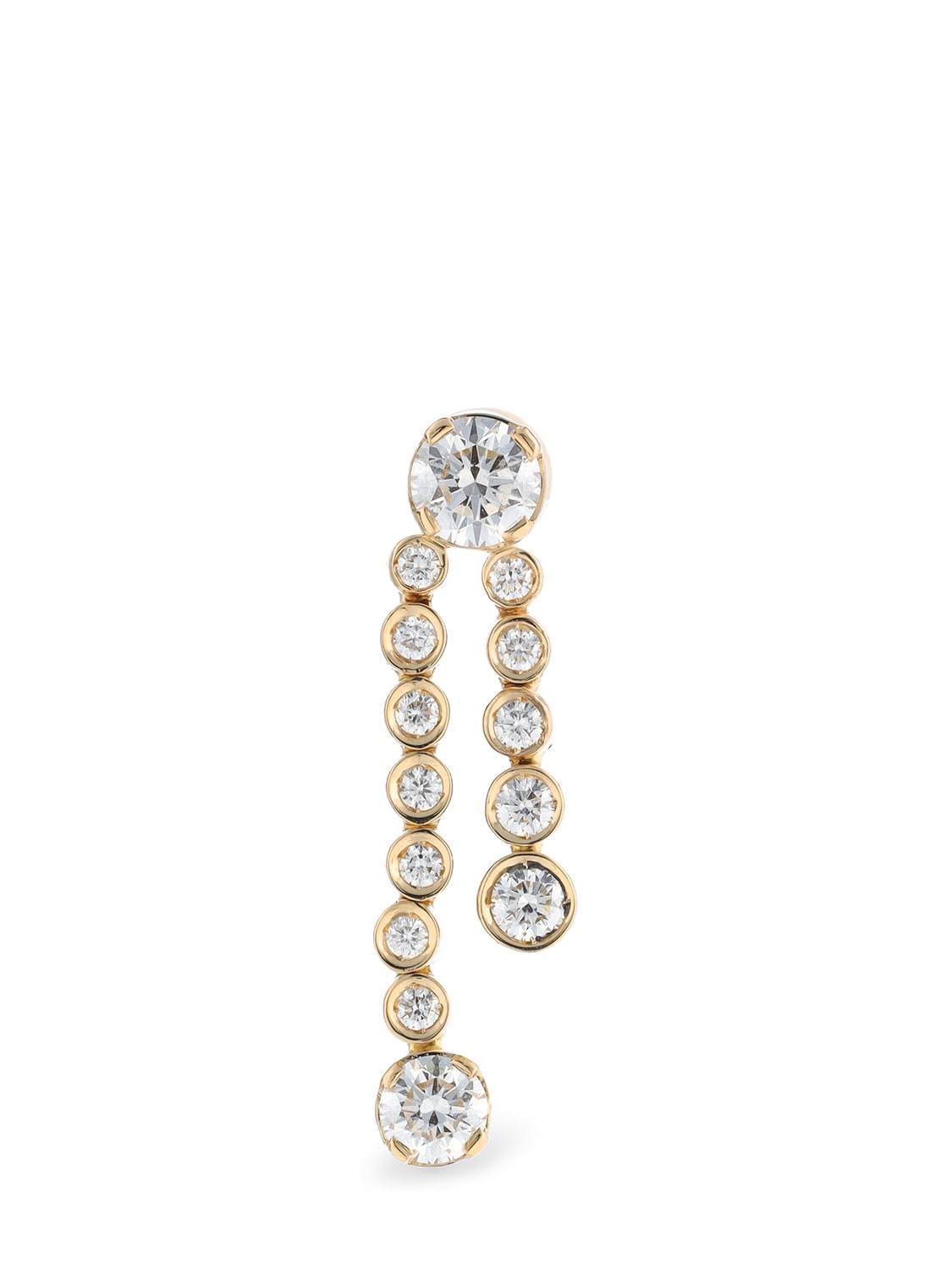 Sophie Bille Brahe Ruban 18kt & Diamond Mono Earring In Crystal,gold