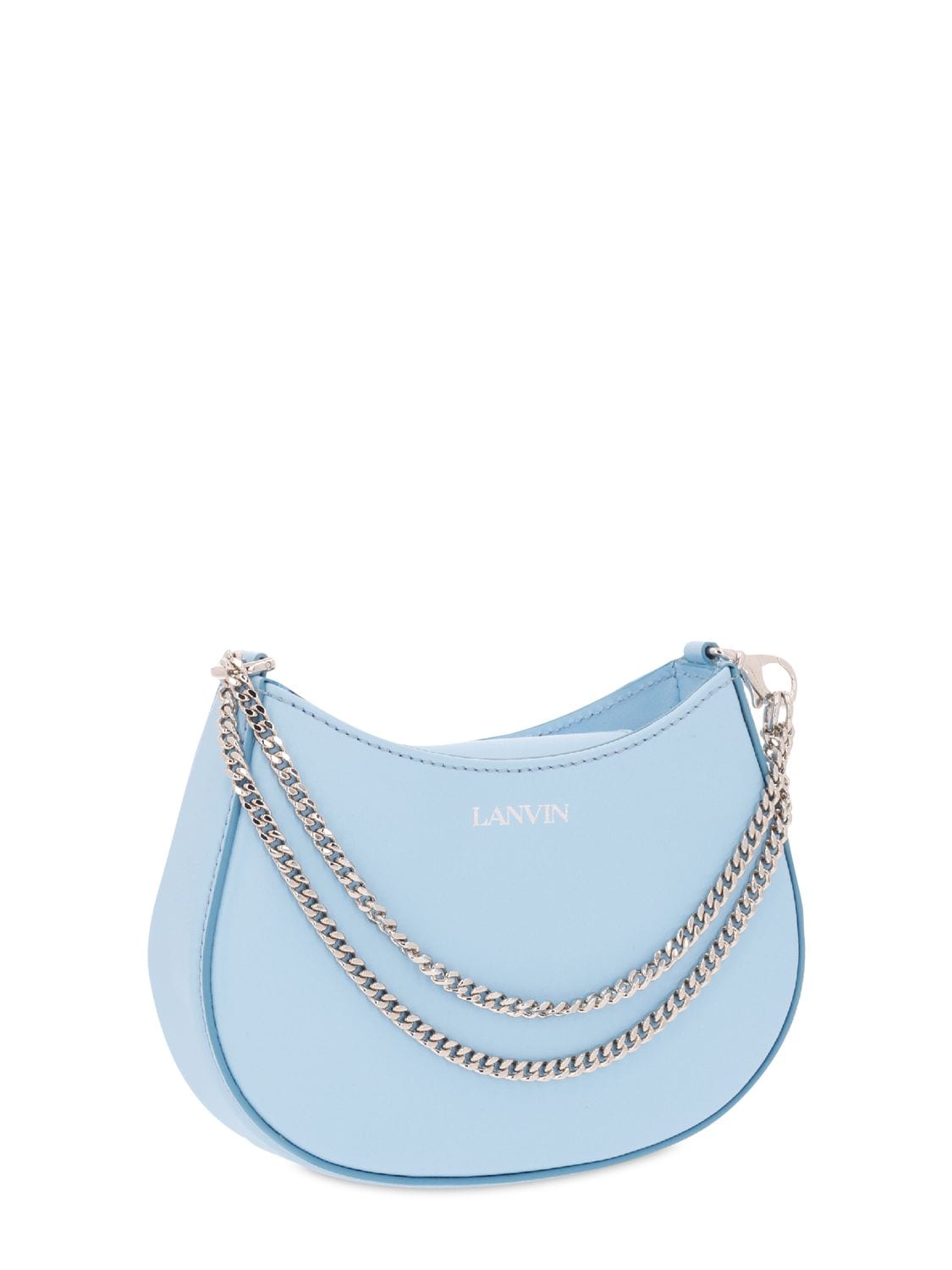 Lanvin Extra Nano Hobo Leather Top Handle Bag In Sky Blue