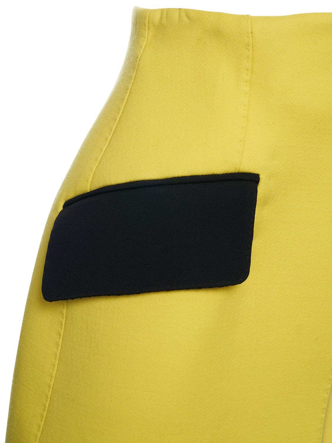 Dolce & Gabbana Asymmetric Wool Gabardine Mini Skirt In Yellow,black