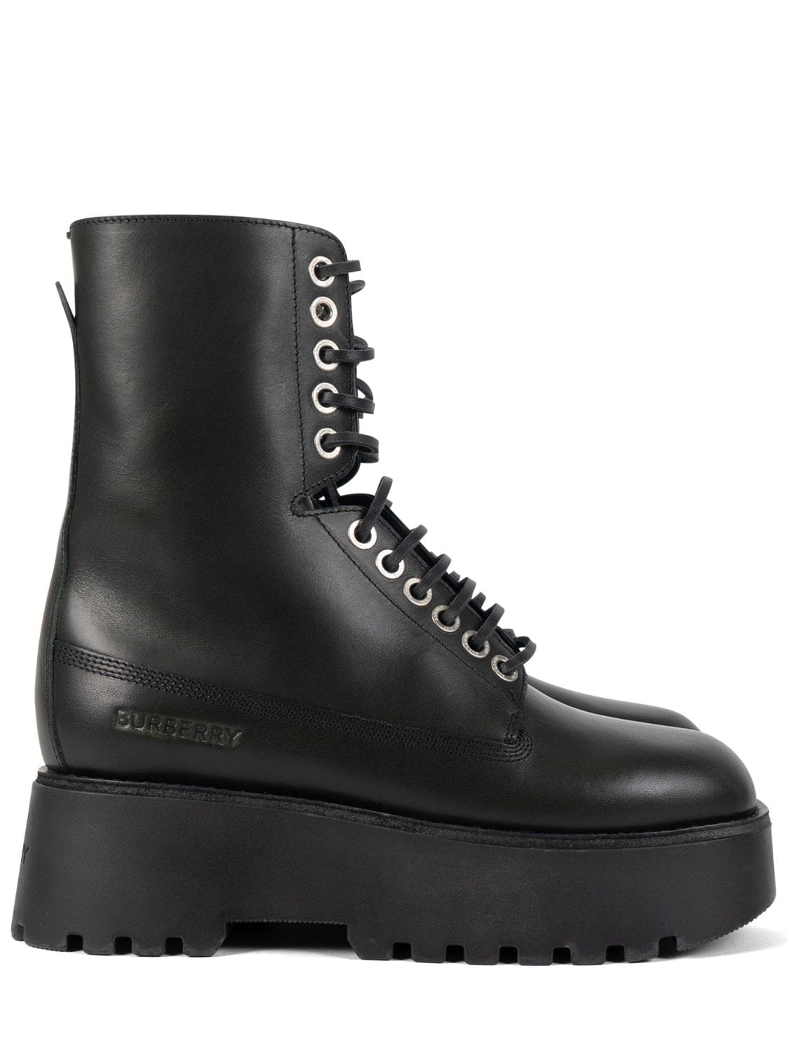 Burberry 60mm Mason Grained Leather Combat Boots In Black | ModeSens