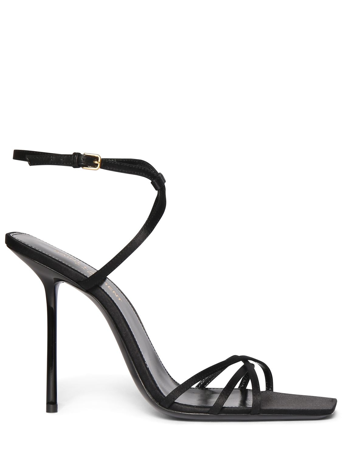 SAINT LAURENT 105MM NUIT CREPE SATIN SANDALS