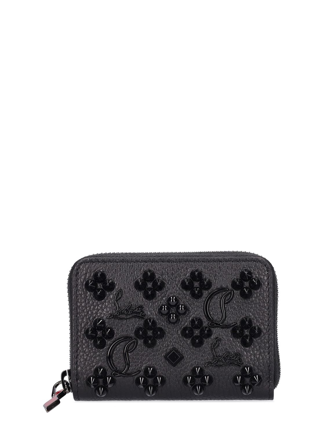 Christian Louboutin Panettone Leather Zip Wallet In Black,ultrablac