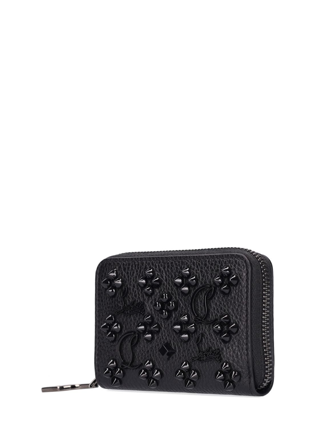 Shop Christian Louboutin Panettone Leather Zip Wallet In Black,ultrablac