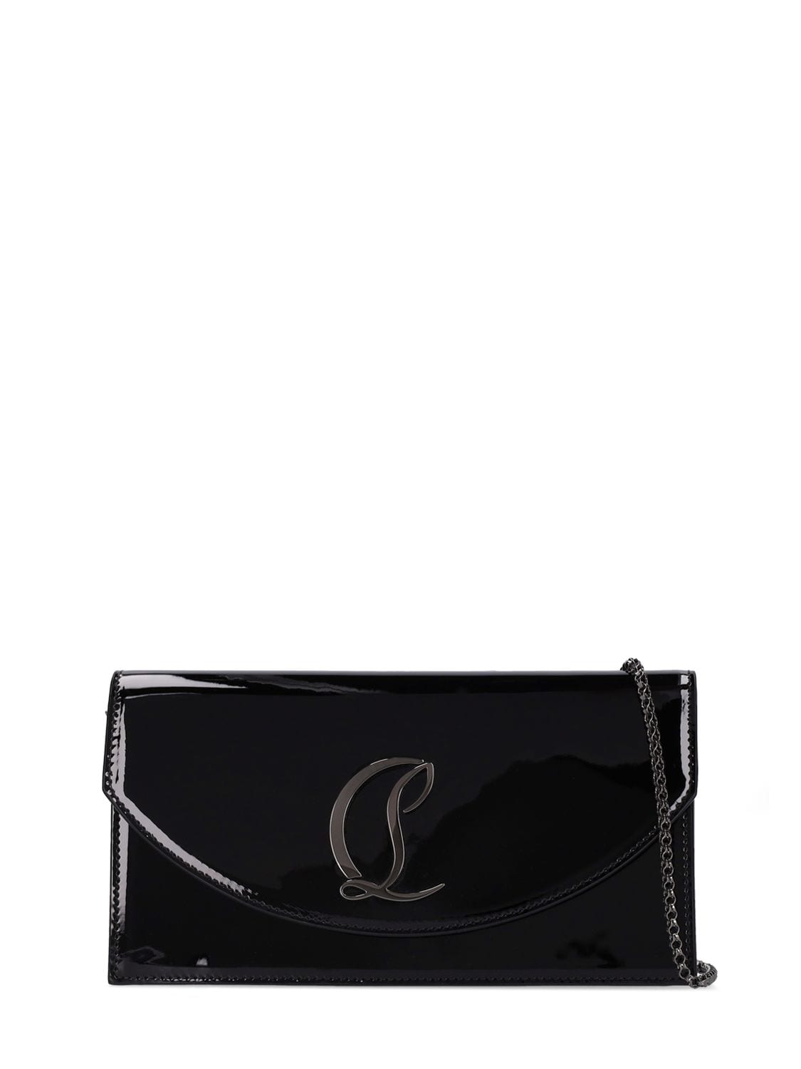 Christian Louboutin Small Logo Patent Leather Bag In Black