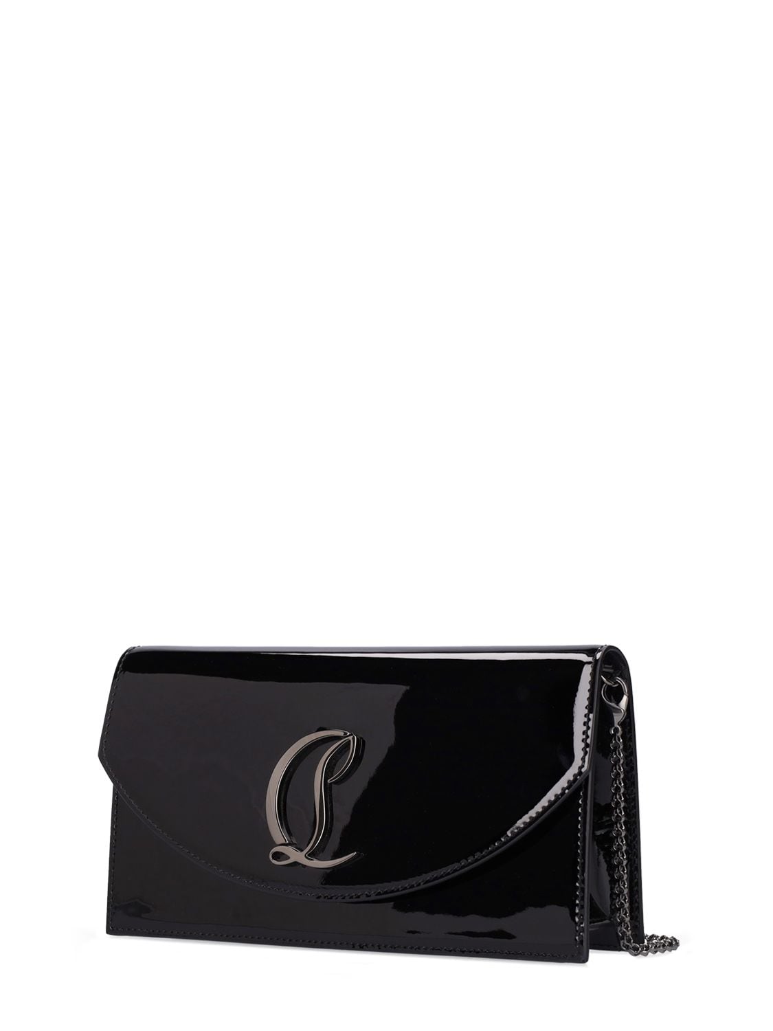 Shop Christian Louboutin Small Loubi54 Logo Patent Leather Bag In Black