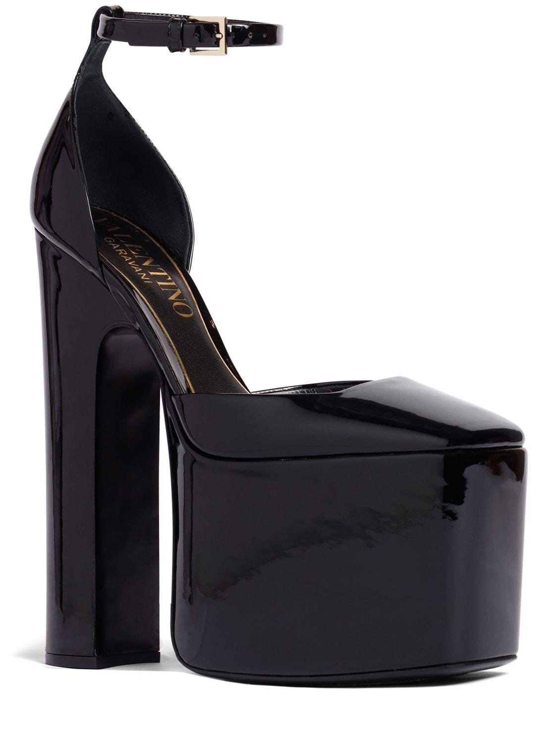 Shop Valentino 180mm Discobox Patent Leather Pumps In Black