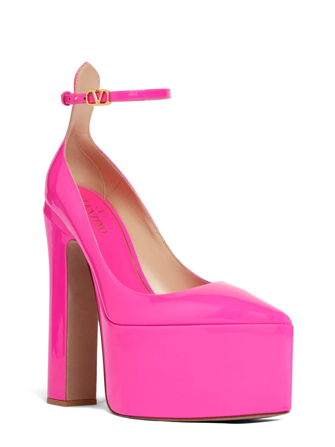 Shop Valentino 165mm Tan-go Patent Leather Pumps In Fuchsia