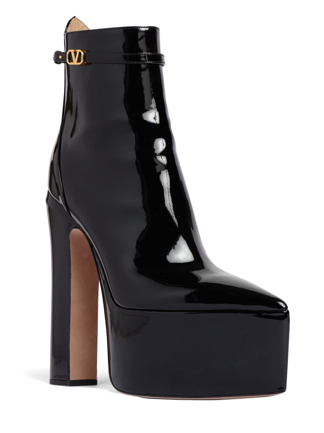 Shop Valentino 165mm Tan-go Leather Boots With Logo In Black