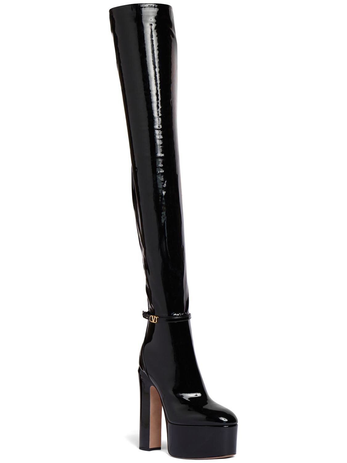 Shop Valentino 155mm Tan-go Over-the-knee Boots In Black