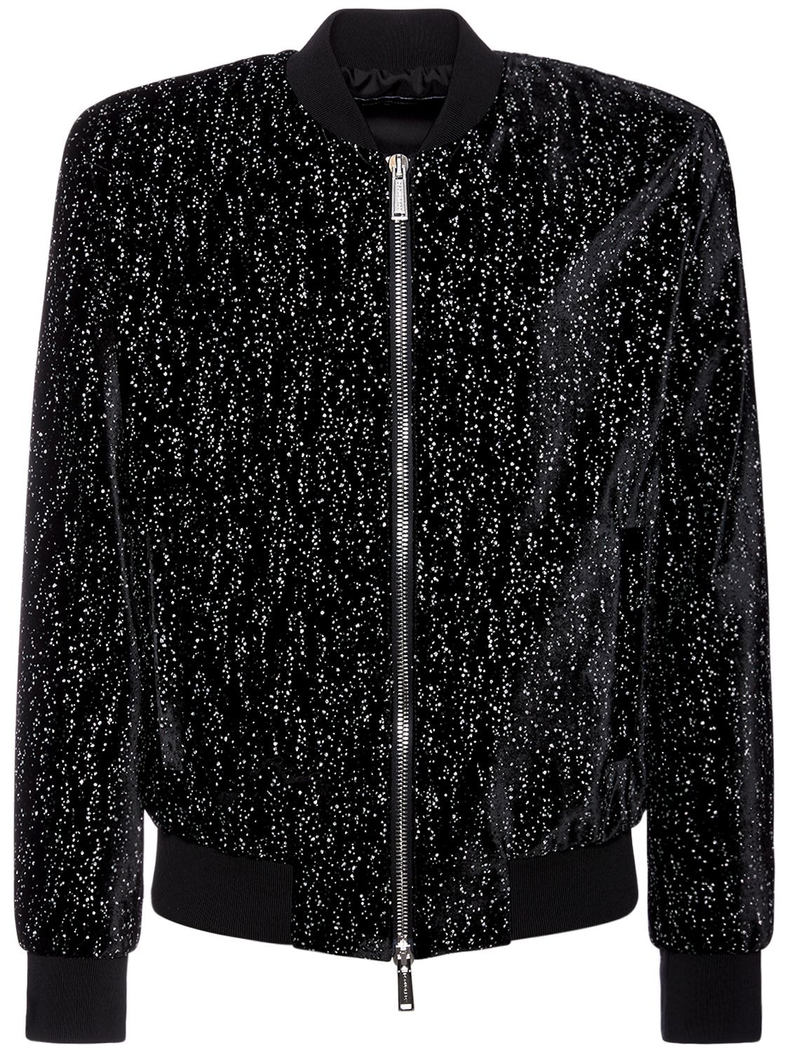 Dsquared2 - Chic velvet bomber jacket - Black | Luisaviaroma