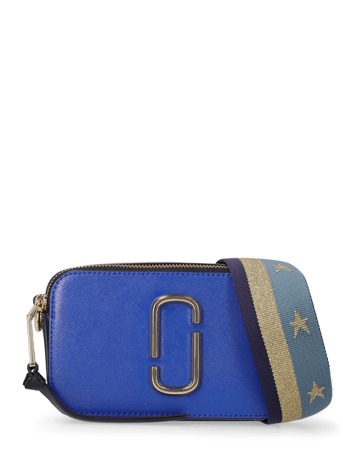 Marc Jacobs Snapshot Leather Shoulder Bag In Blue