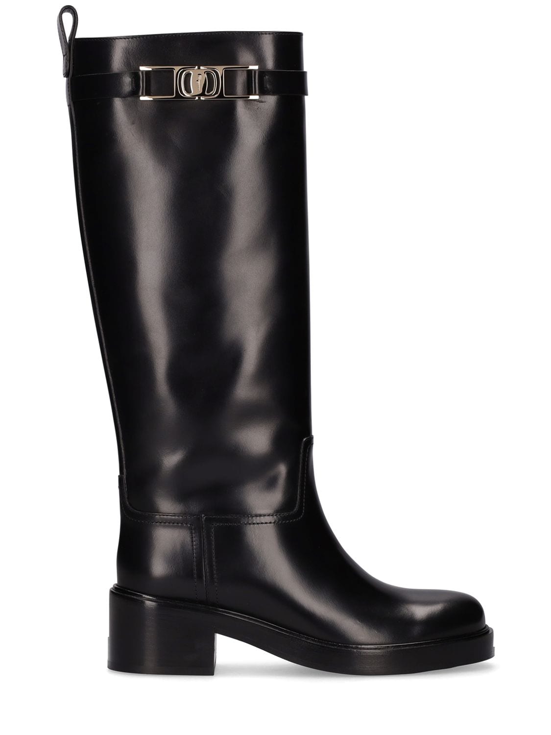 SALVATORE FERRAGAMO 50mm Rosalie Leather Tall Boots