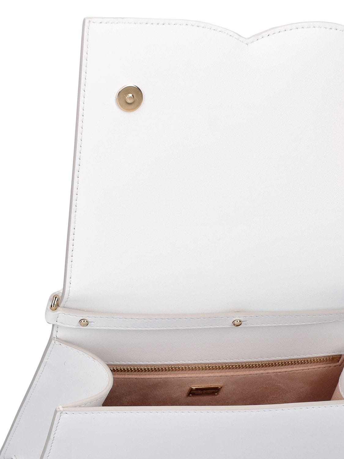 Shop Dolce & Gabbana Dg Logo Leather Shoulder Bag In Optic White