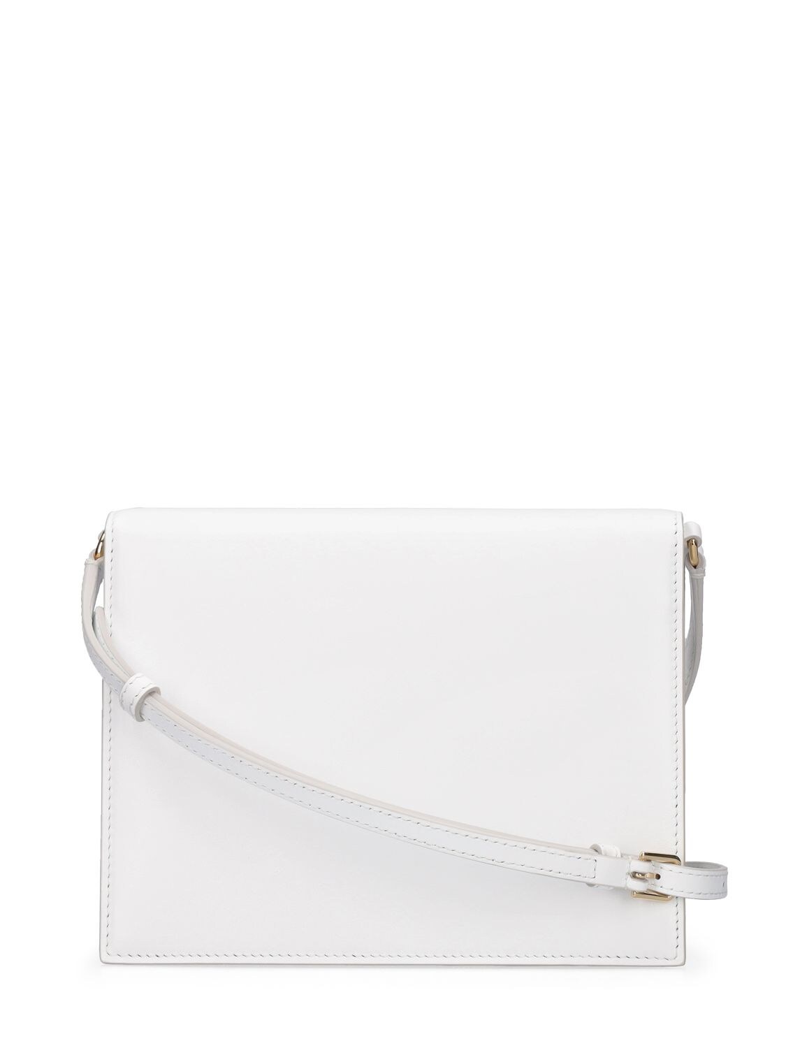 Shop Dolce & Gabbana Dg Logo Leather Shoulder Bag In Optic White