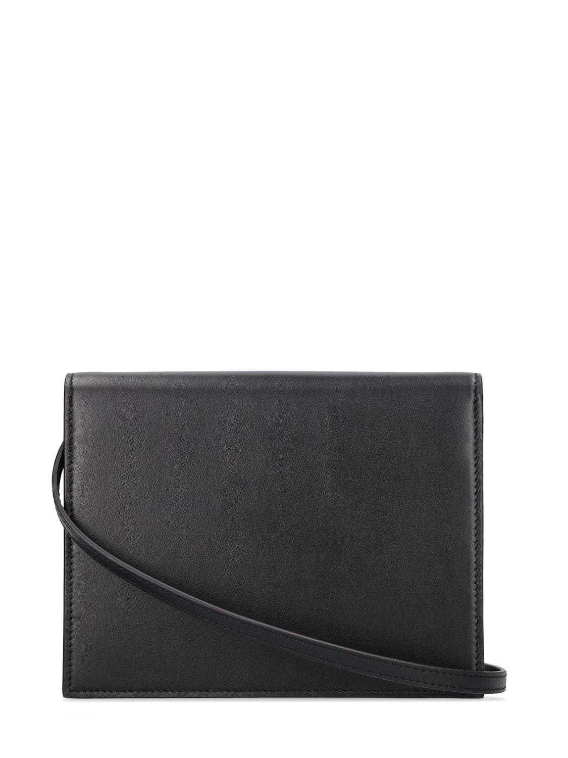 Shop Dolce & Gabbana Dg Logo Leather Shoulder Bag In Black