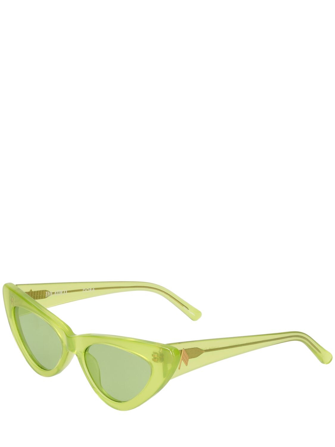 Shop Attico Dora Cat-eye Acetate Sunglasses In Lime,green