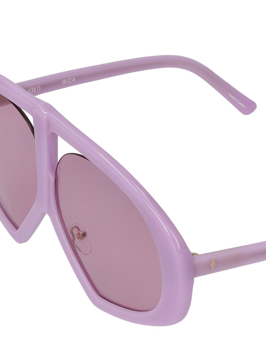 The Attico Ibiza Oversized Acetate Sunglasses in Pink Purple Womens Sunglasses The Attico Sunglasses 