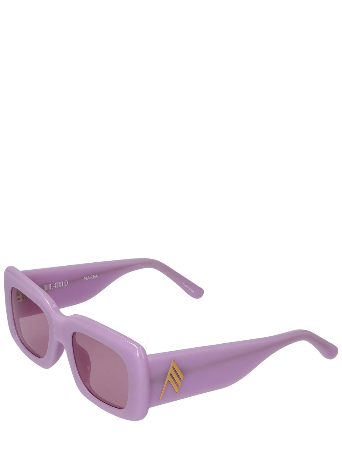 Shop Attico Marfa Squared Acetate Sunglasses In Pink