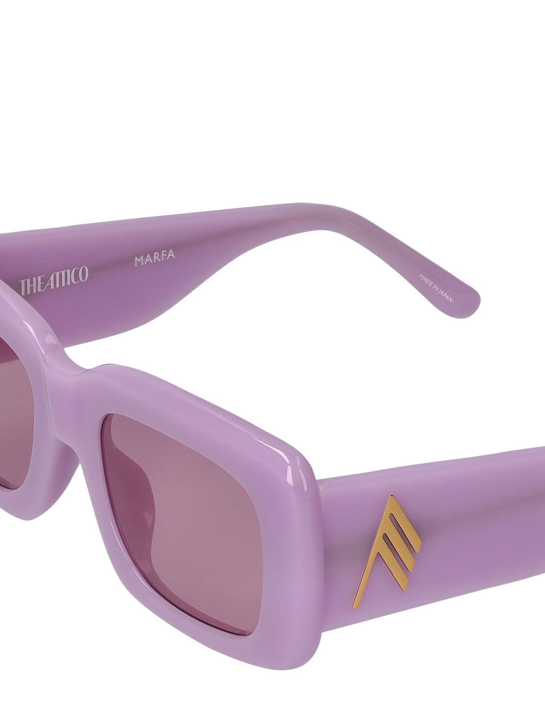 Shop Attico Marfa Squared Acetate Sunglasses In Pink