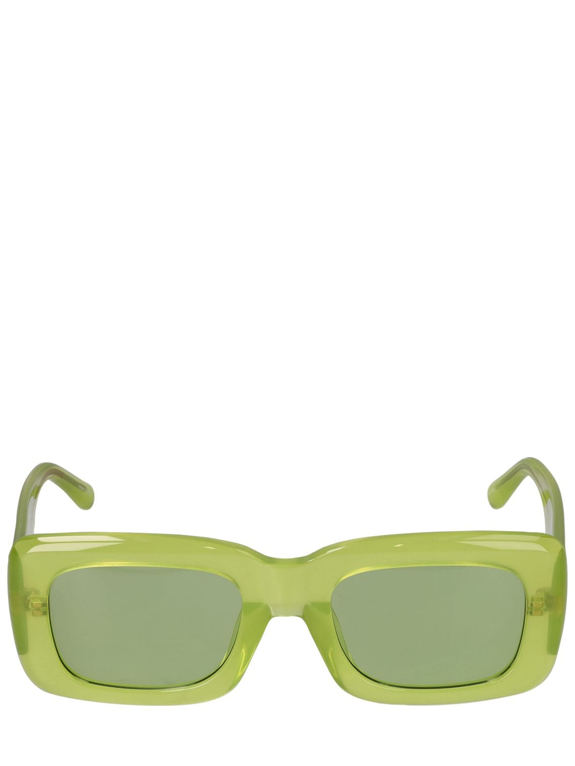 Shop Attico Marfa Squared Acetate Sunglasses In Green