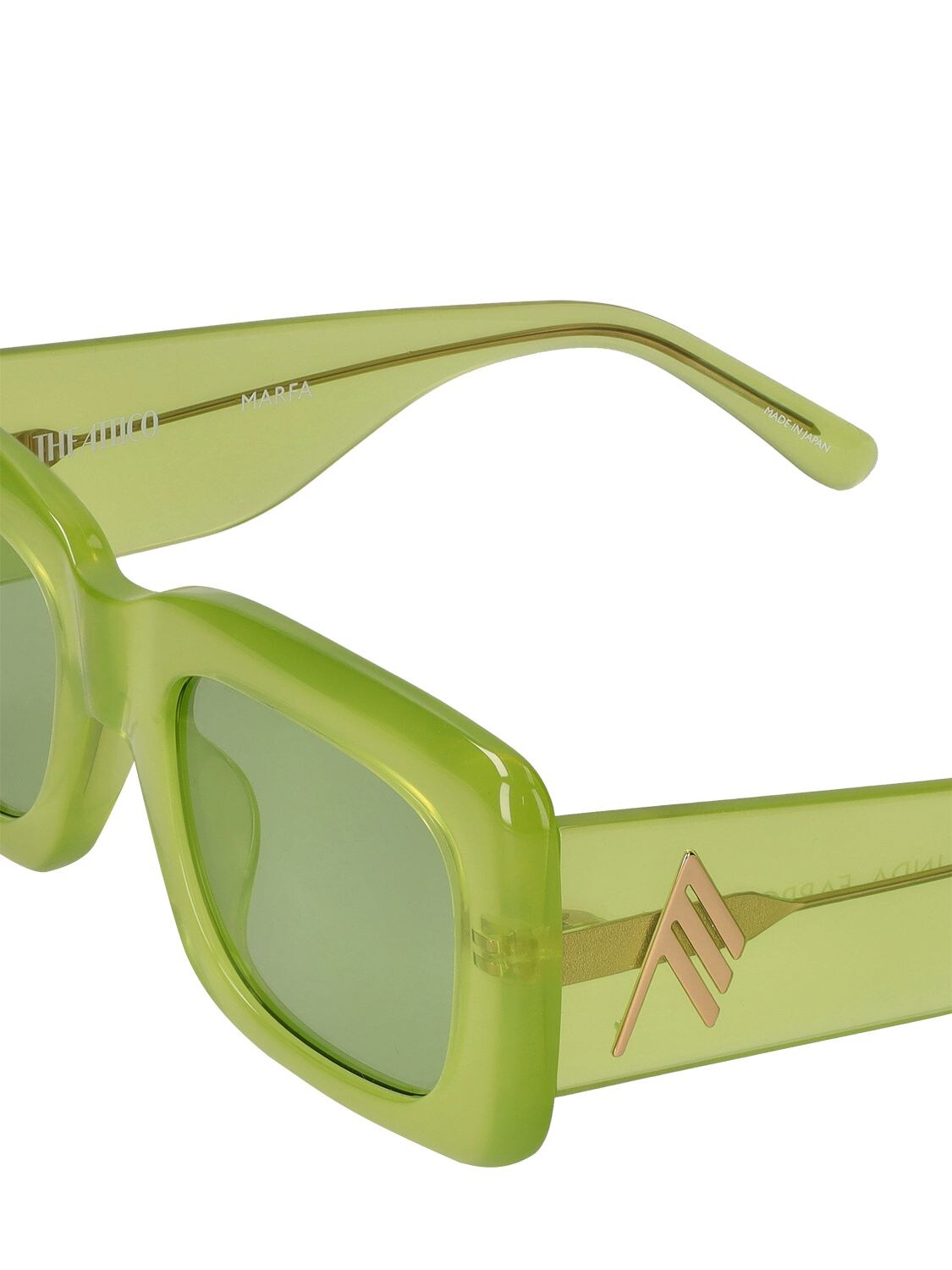 Shop Attico Marfa Squared Acetate Sunglasses In Green