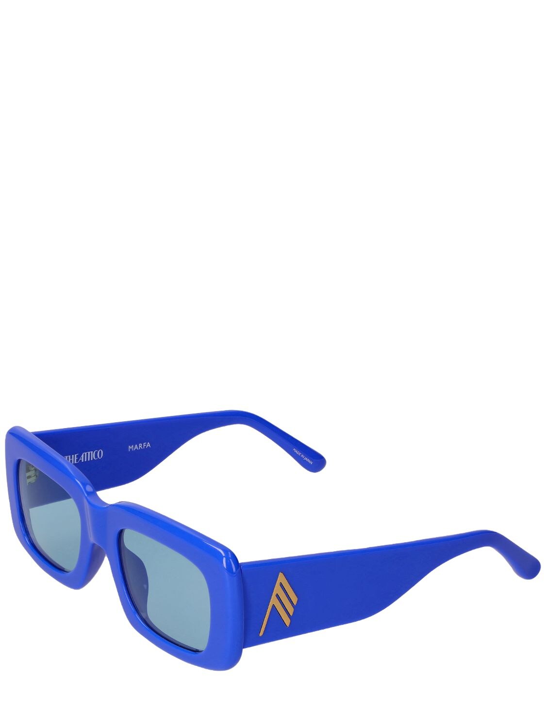 Shop Attico Marfa Squared Acetate Sunglasses In Electric Blue