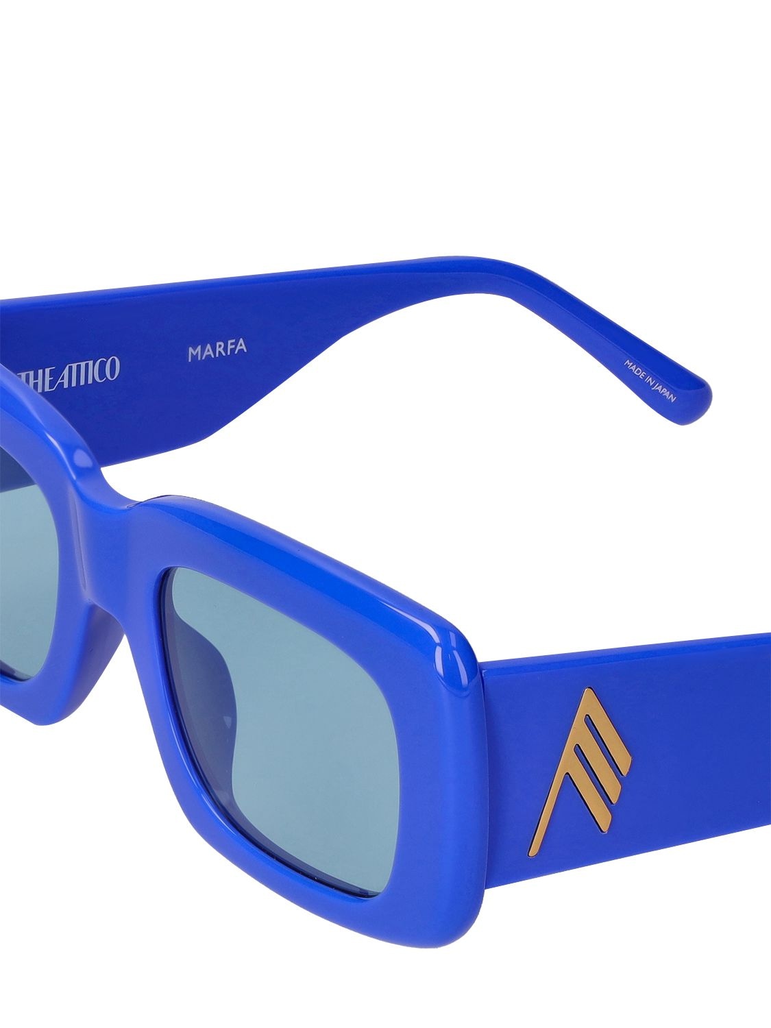 Shop Attico Marfa Squared Acetate Sunglasses In Electric Blue