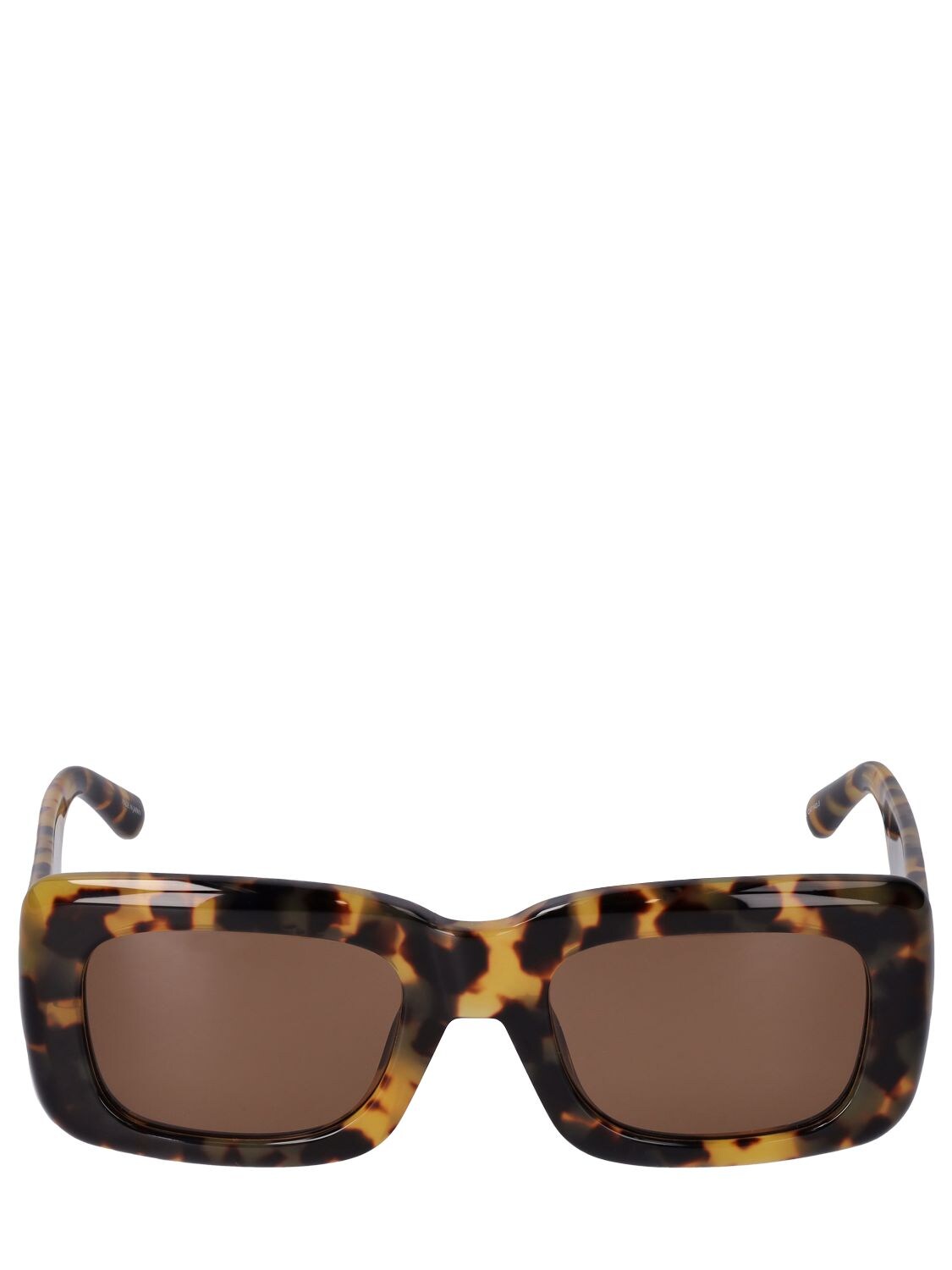 Shop Attico Marfa Squared Acetate Sunglasses In T-shell,brown