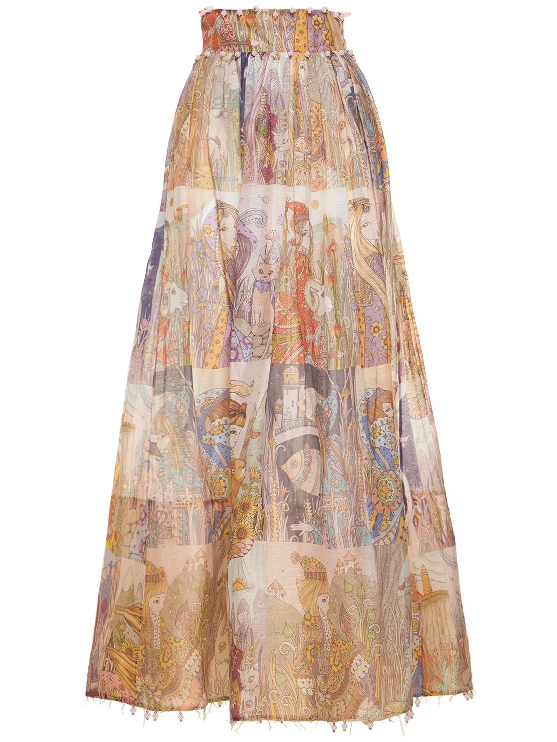 Zimmermann Women's Kaleidoscope Zodiac Silk-linen Midi Skirt In Print ...