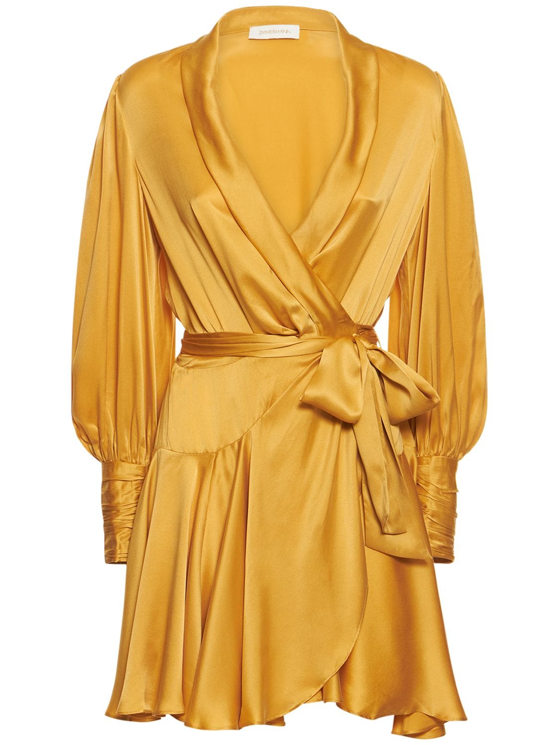 Zimmermann Women's Range Silk Mini Wrap Dress In Gold | ModeSens