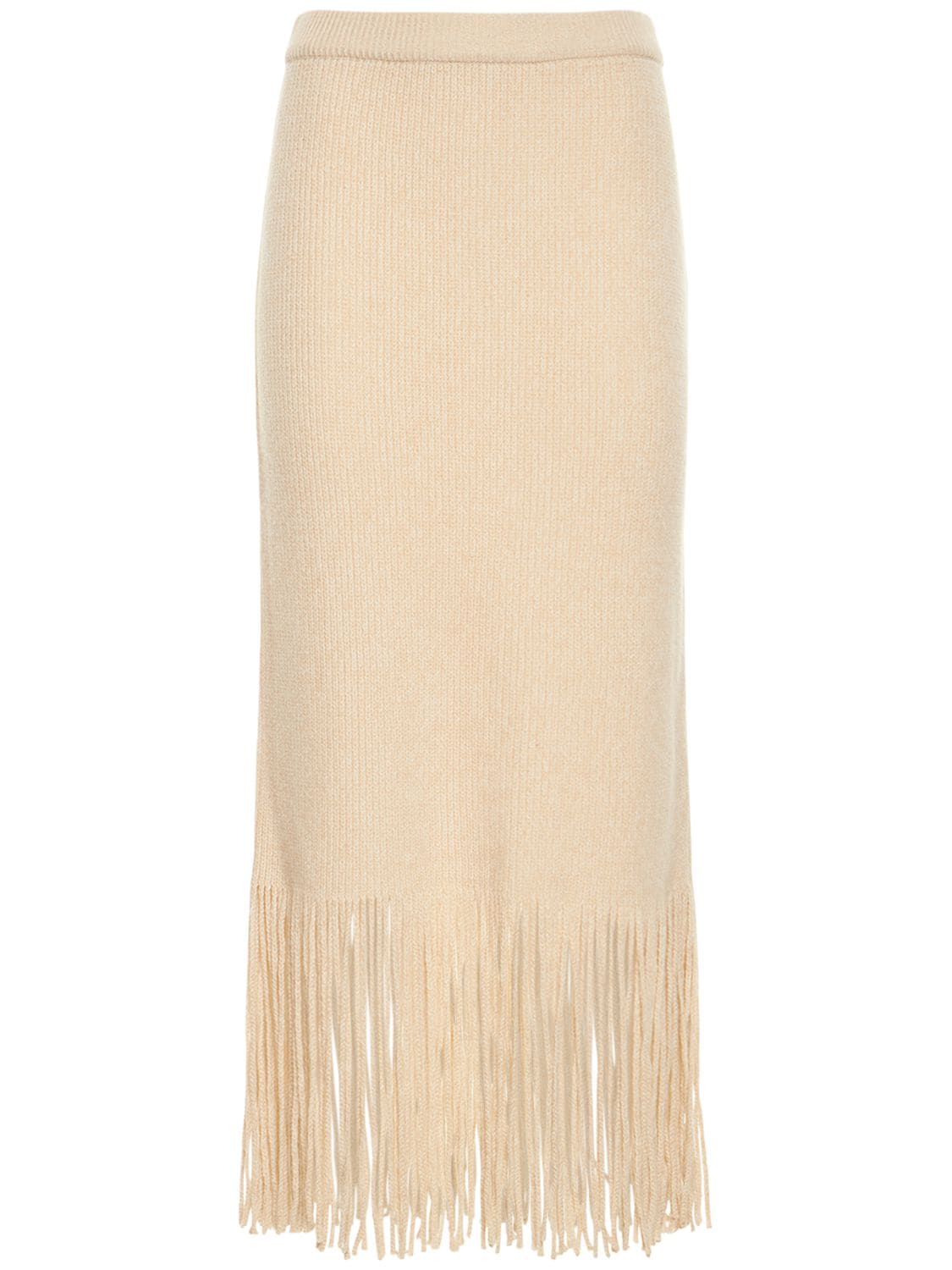 Shop Zimmermann Kaleidoscope Tassel Cashmere Blend Skirt In Ivory