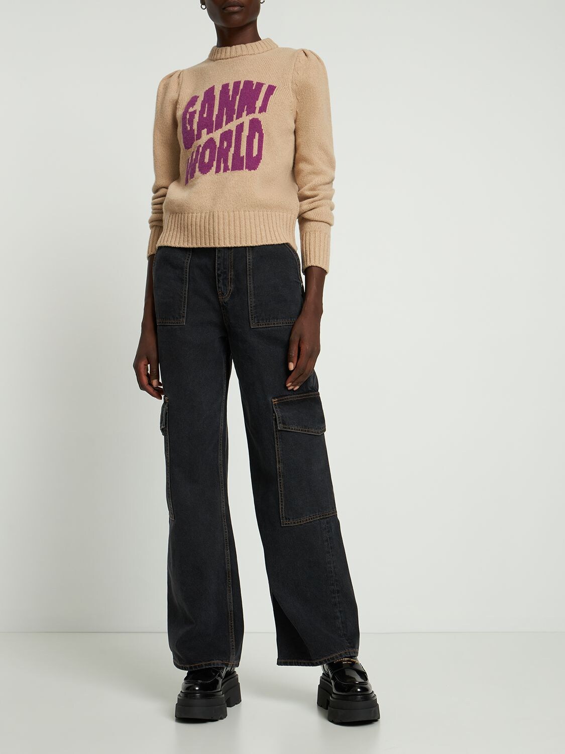 GANNI Graphic Logo Wool Sweater