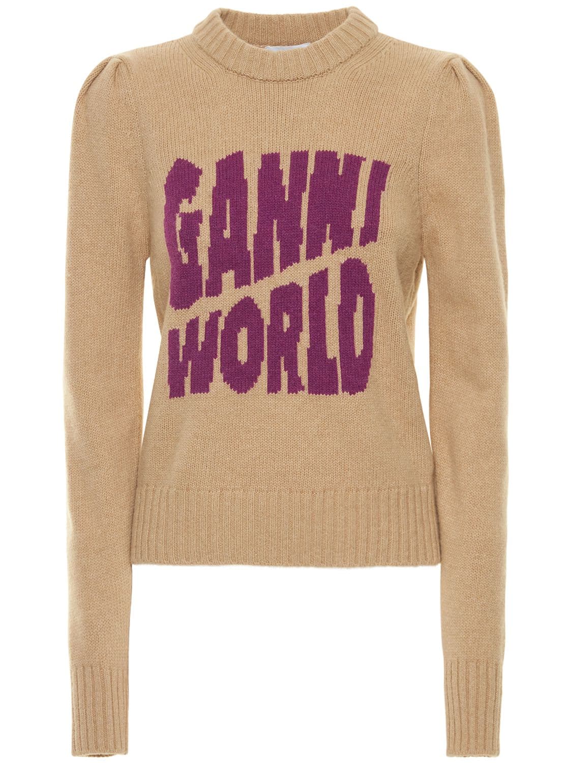 GANNI Graphic Logo Wool Sweater